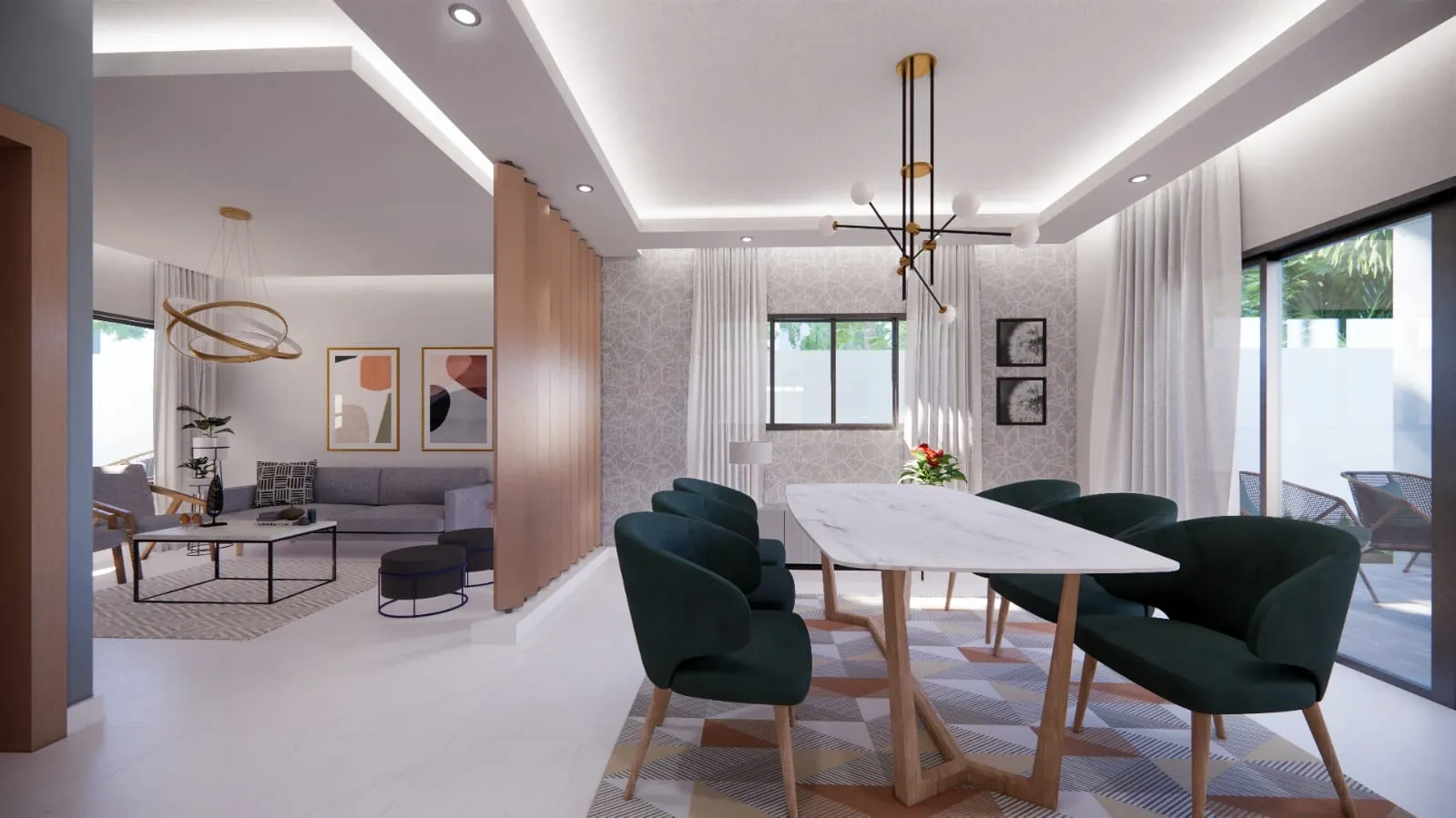 Casa tipo villa en plano con diseño de vanguardia