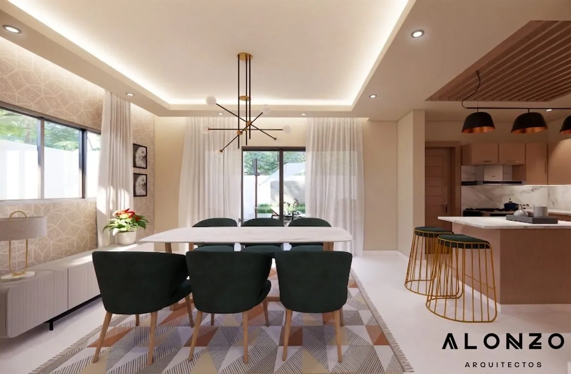 Casa tipo villa en plano con diseño de vanguardia