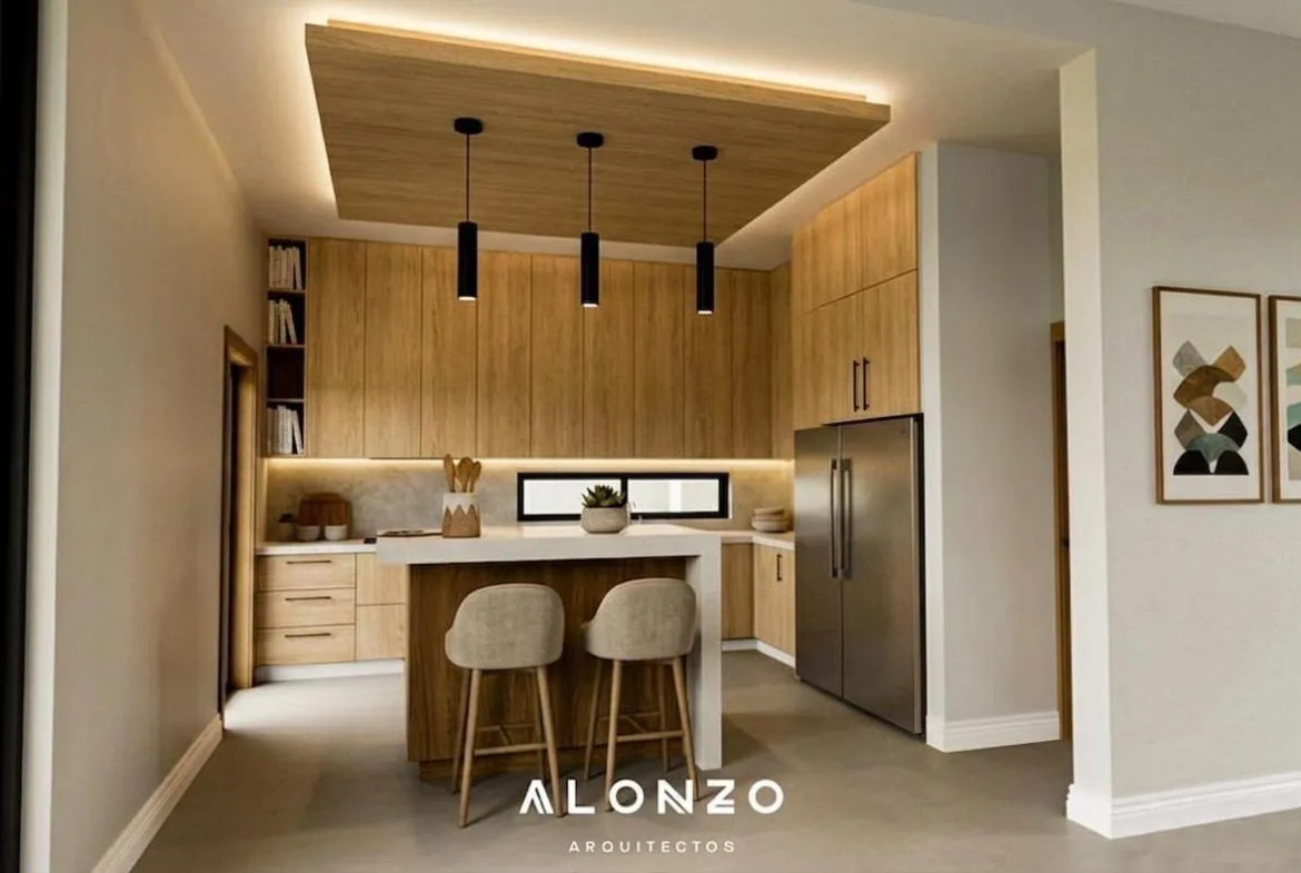 Casa tipo villa en plano con diseño de vanguardia