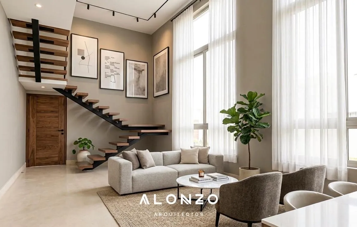 Casa tipo villa en plano con diseño de vanguardia