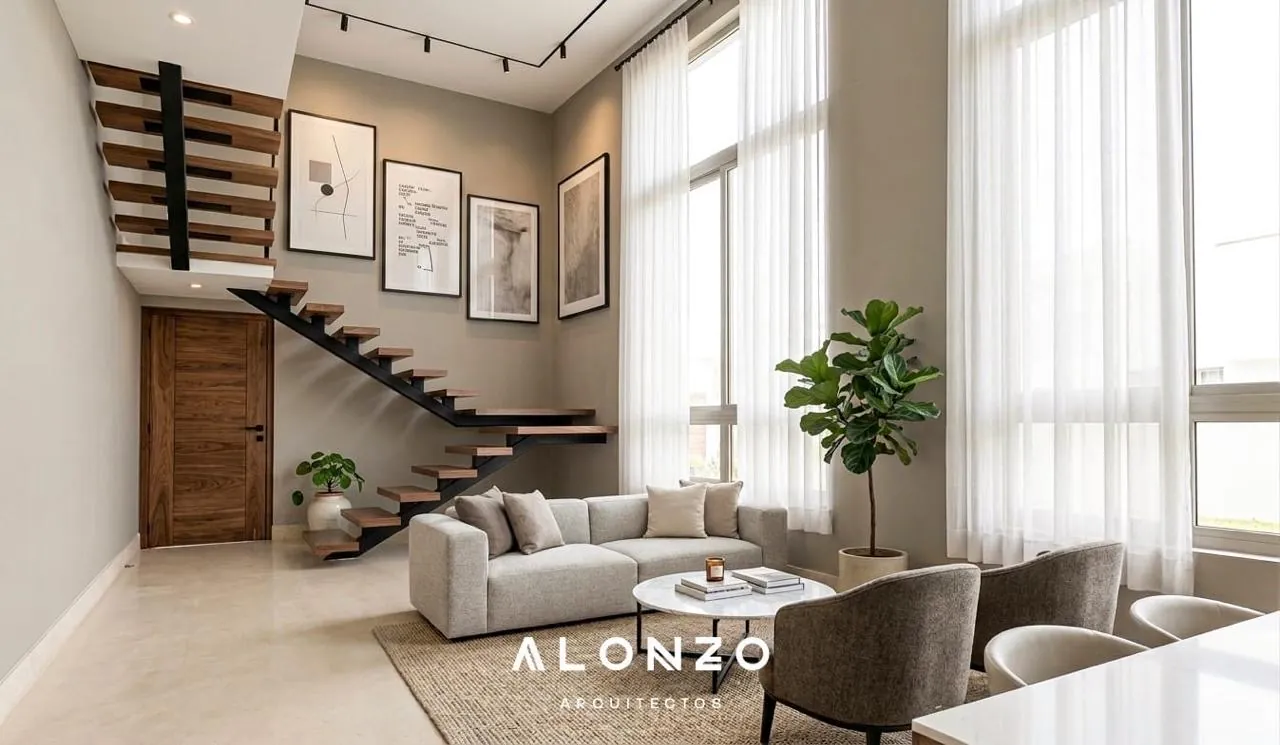Casa tipo villa en plano con diseño de vanguardia