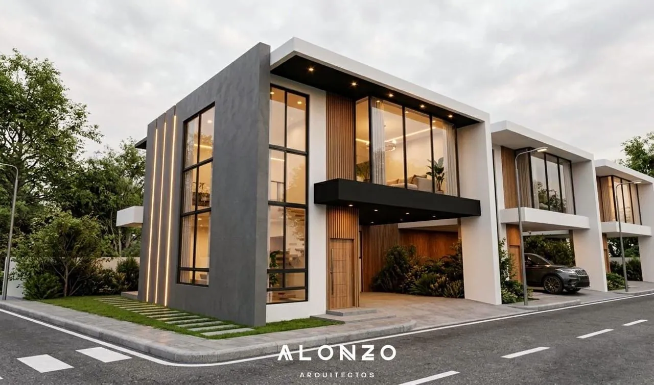 Casa tipo villa en plano con diseño de vanguardia