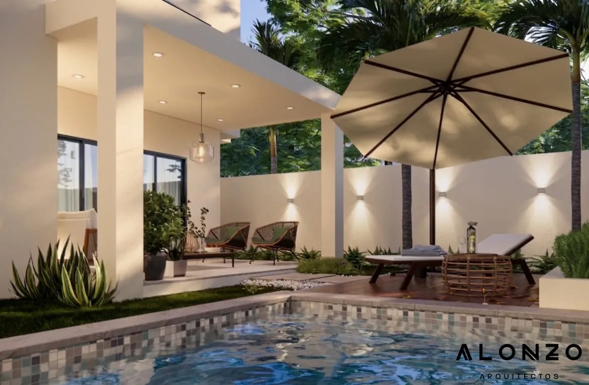 Casa tipo villa en plano con diseño de vanguardia