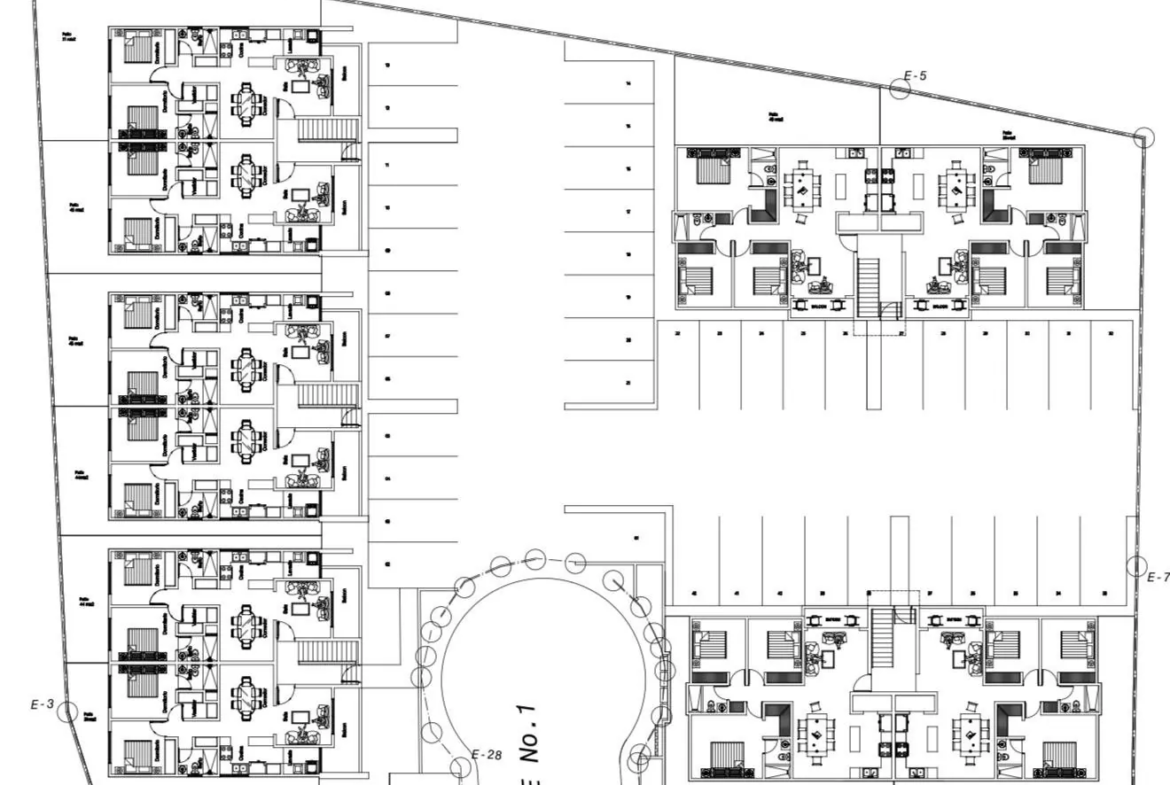 Apartamentos de 2 y 3 habitaciones en plano (algunos con patio)
