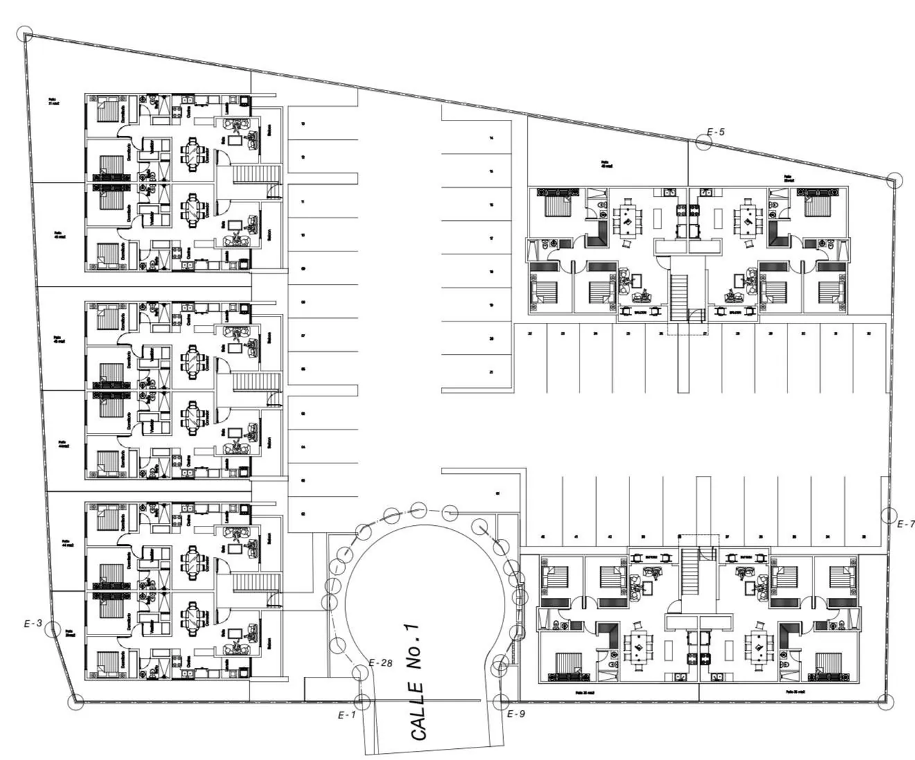 Apartamentos de 2 y 3 habitaciones en plano (algunos con patio)